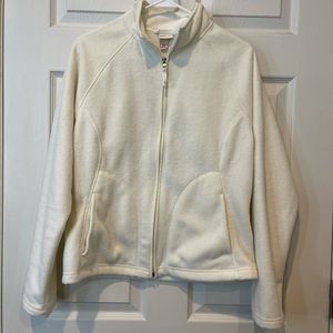 Cream Merona Fleece Zip Up Jacket - Medium